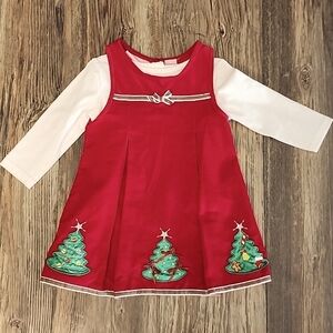 Sweet ❤️ Red Corduroy Christmas jumper/dress and onesie, size 18 month